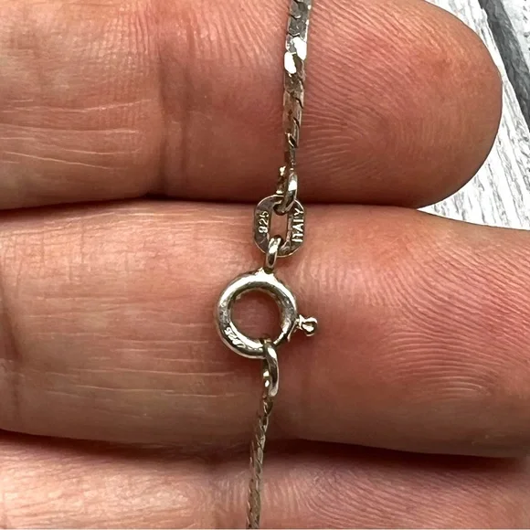 158. 925 Sterling signed Beau charm pendant necklace on Italy Sterling chain. - Picture 6 of 12